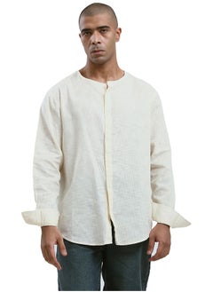 RAVIN Crew Neck Long Sleeves Cream Shirt  - Image 1