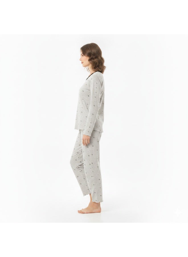 JOANNA 3-Piece Pajama Set with Lace Trim Soft Breathable Sleepwear for Women Daily Loungewear - Image 5