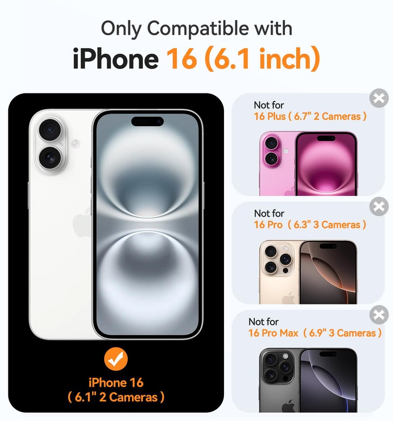 CANSHN Magnetic for iPhone 16 Case Clear, Upgraded [Full Camera Protection] [Compatible with Magsafe] Non-Yellowing Protective Shockproof Bumper - Clear - Image 2