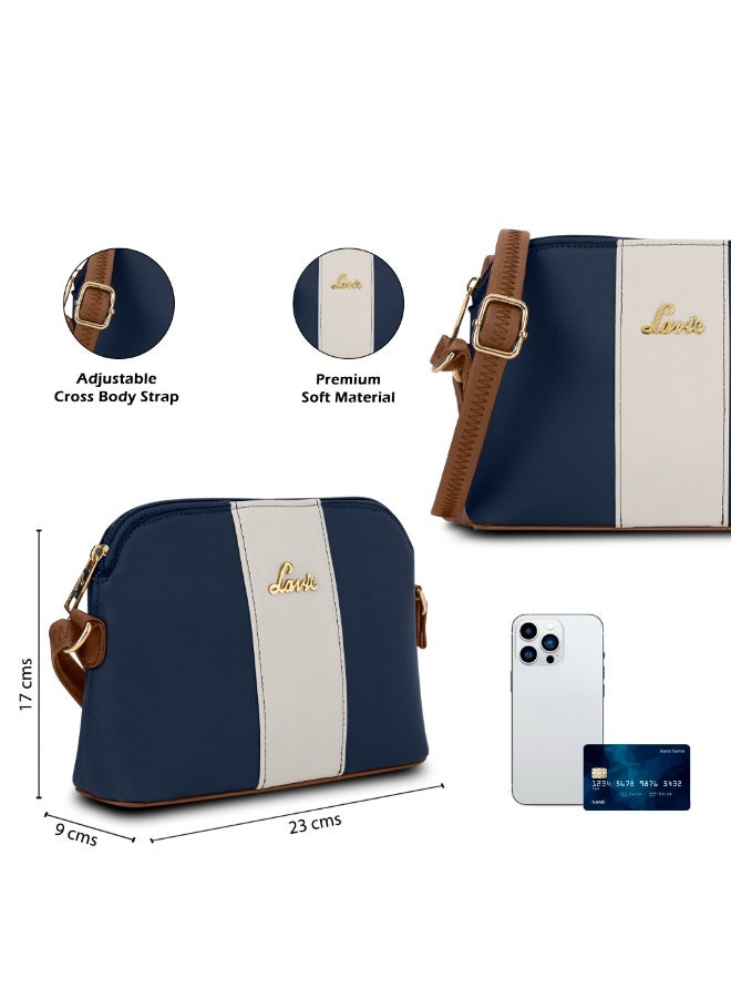 Lavie Women's Janice Colourblock Horizantal Slingbag (Navy) - Image 4