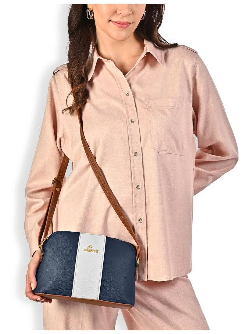 Lavie Women's Janice Colourblock Horizantal Slingbag (Navy)