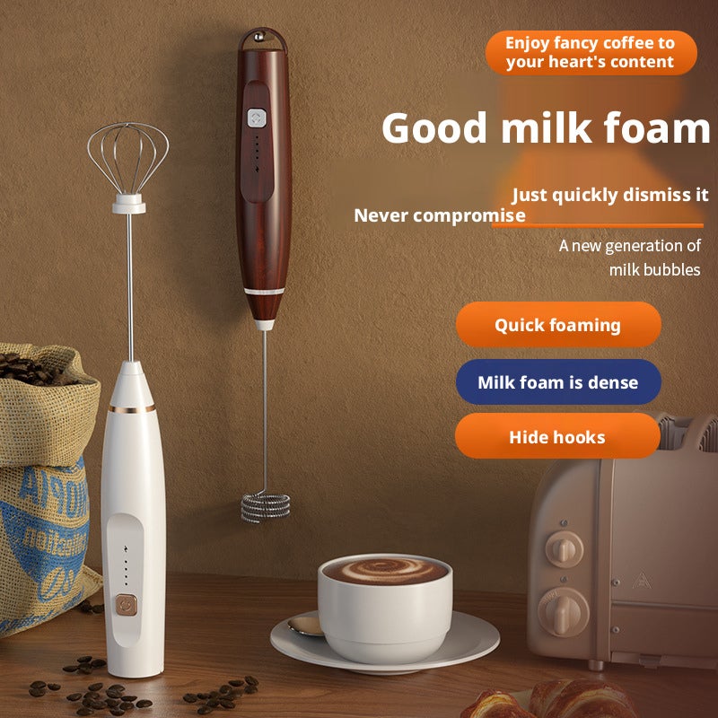 Electric Milk Frother Egg Beater, 304 Stainless Steel, Rechargeable, Handheld Coffee Frother - Image 4