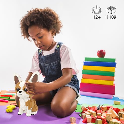 Larcele Micro Building Blocks Set DIY Mini Building Toy Bricks for Age Over 12 Years 1109 Pieces KLJM02 Chihuahua - Image 5