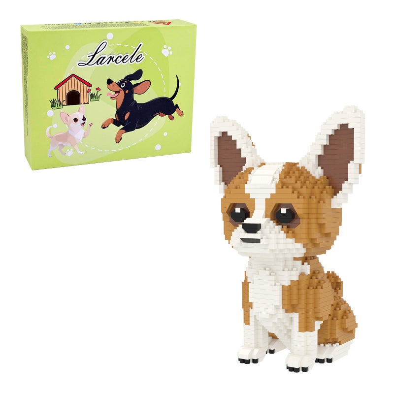 Larcele Micro Building Blocks Set DIY Mini Building Toy Bricks for Age Over 12 Years 1109 Pieces KLJM02 Chihuahua - Image 3