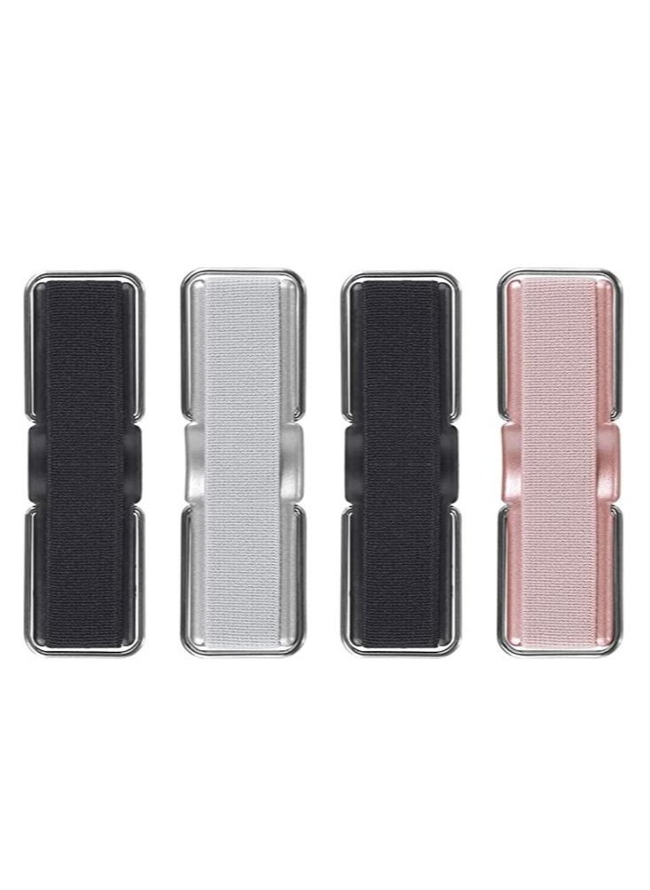 ELTRAZONE - 4 Pcs Phone Finger Holder Back of Phone Grip with Stand Compatible with iPhone Samsung and Most Smartphones(Black Black Silver Rose Gold 4PCS) - Image 1
