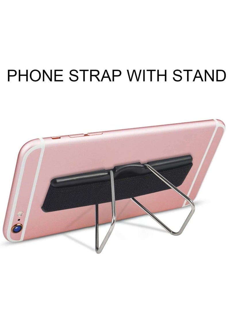 ELTRAZONE - 4 Pcs Phone Finger Holder Back of Phone Grip with Stand Compatible with iPhone Samsung and Most Smartphones(Black Black Silver Rose Gold 4PCS) - Image 1
