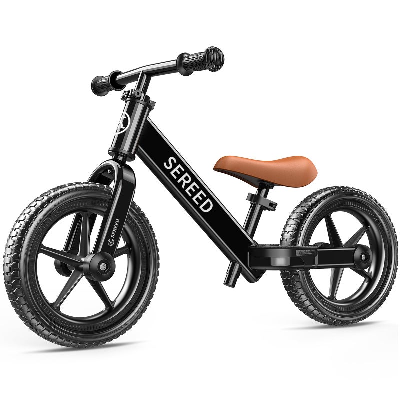 SEREED Toddler Balance Bike 2 Year Old, No Pedal Kids Bicycle Toys for 2-5 Years Old, Tool-Free Adjustment, Customize Plate with Stickers, Gift for 2-3 Boys Girls (Black) - Image 1