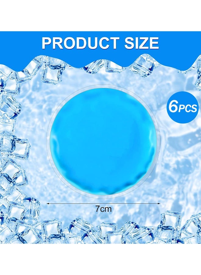 6 قطع من أكياس الثلج وسادات العين الساخنة والباردة وقناع العين لحماية العين والجمال من مادة البولي فينيل كلوريد والكمادات الباردة والساخنة قابلة لإعادة الاستخدام كيس ثلج دائري أزرق للعين سبا كيس ثلج صغير من الجل للوقاية من ضربة الشمس والعناية بالبشرة - Image 2