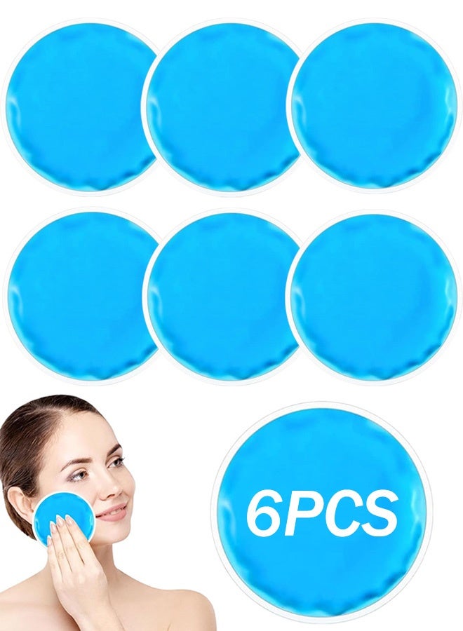 6 قطع من أكياس الثلج وسادات العين الساخنة والباردة وقناع العين لحماية العين والجمال من مادة البولي فينيل كلوريد والكمادات الباردة والساخنة قابلة لإعادة الاستخدام كيس ثلج دائري أزرق للعين سبا كيس ثلج صغير من الجل للوقاية من ضربة الشمس والعناية بالبشرة - Image 1