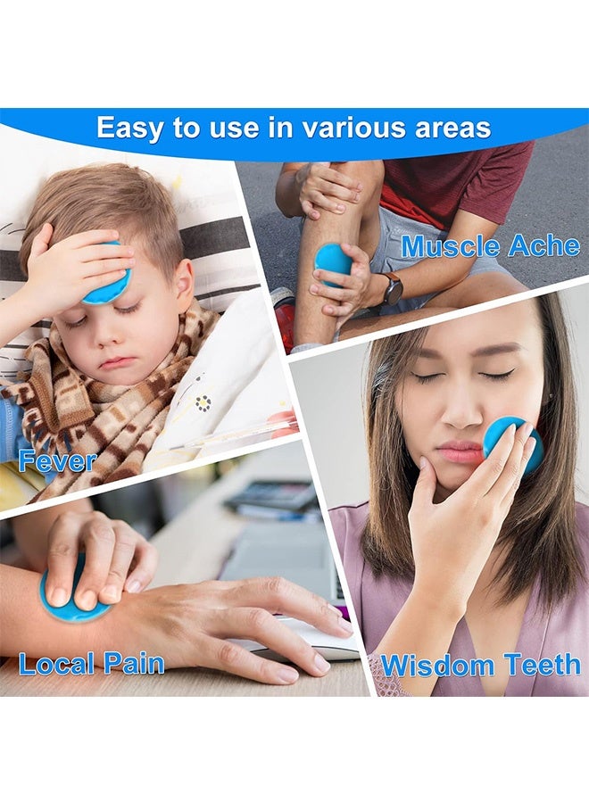 6 قطع من أكياس الثلج وسادات العين الساخنة والباردة وقناع العين لحماية العين والجمال من مادة البولي فينيل كلوريد والكمادات الباردة والساخنة قابلة لإعادة الاستخدام كيس ثلج دائري أزرق للعين سبا كيس ثلج صغير من الجل للوقاية من ضربة الشمس والعناية بالبشرة - Image 5