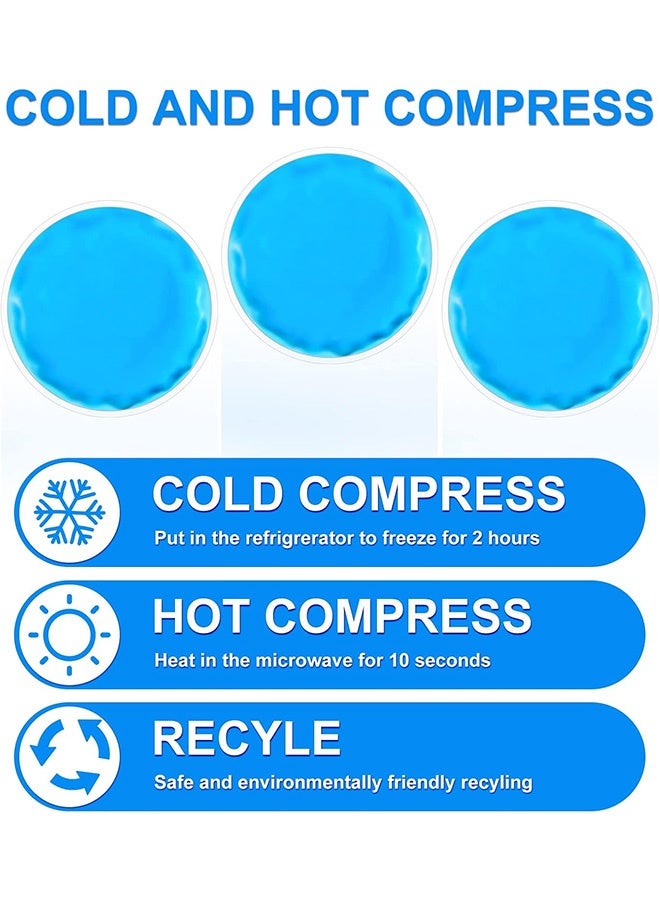 6 قطع من أكياس الثلج وسادات العين الساخنة والباردة وقناع العين لحماية العين والجمال من مادة البولي فينيل كلوريد والكمادات الباردة والساخنة قابلة لإعادة الاستخدام كيس ثلج دائري أزرق للعين سبا كيس ثلج صغير من الجل للوقاية من ضربة الشمس والعناية بالبشرة - Image 3