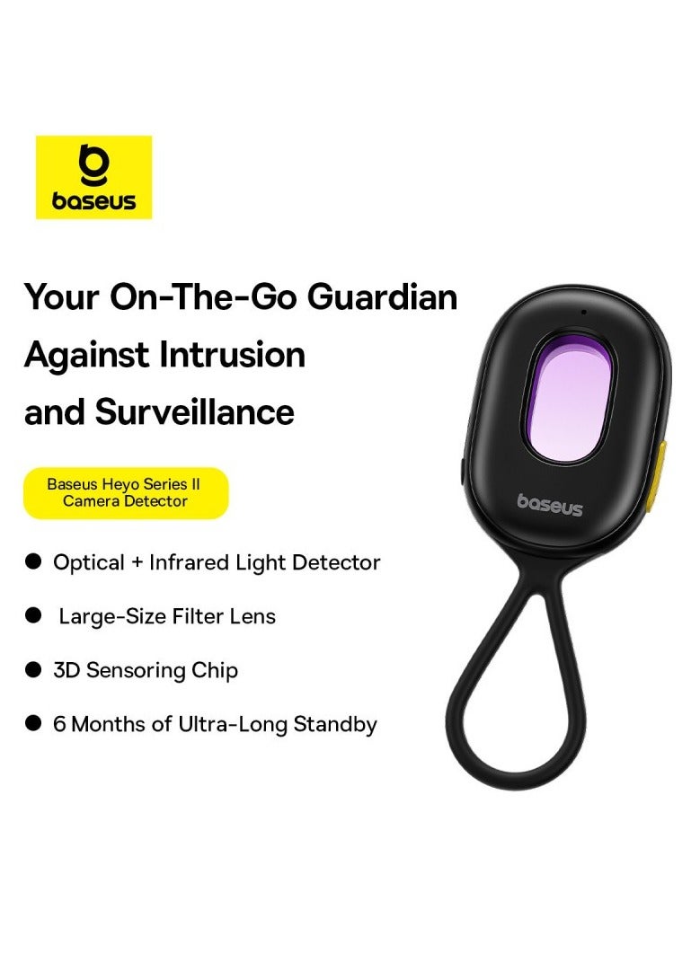 Baseus Heyo Series II Infrared Camera Detector - Mini Travel Hotel Hidden Camera Finder, Anti-Theft, Dual Detection Modes, Portable LED Flashlight - Black  - Image 1
