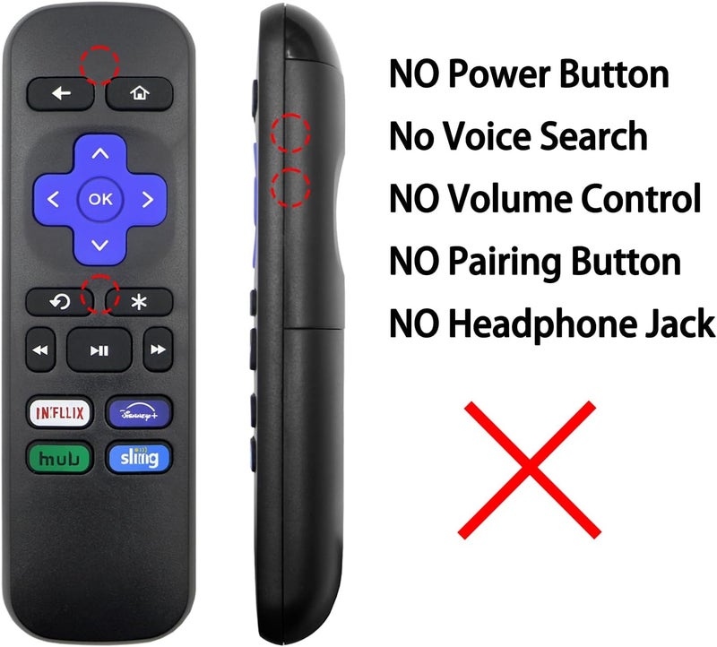 WSHAITE 2 Pack Remote Control Replacement Compatible with Roku Box, Premiere, Express, Player, Streaming Device Shortcut Keys【NOT Compatible with Stick & TV】 - Image 4