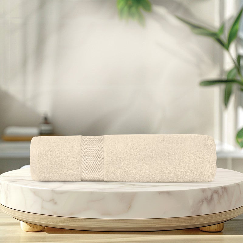 REST  1PC Bath Towel 100% Cotton 70x140 cm , 27x55 inches Extra Large Ivory 1PC Bath Towel Soft and High Absorbent Super Soft Quality Towel - Image 2