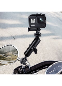 Generic Motorcycle Mobile Phone Bracket Gopro12/10 Accessories Insta360X4 Panoramic Camera Shooting Bracket Navigation-Color:Lengthened Rearview Mirror Pole Bracket  - Image 2