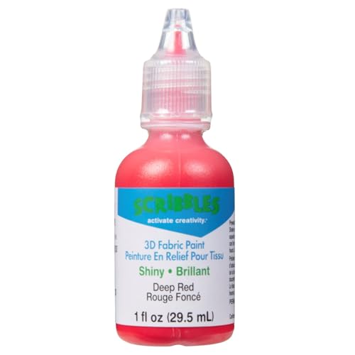 Scribbles 14700 3D Fabric Paint Shiny- Deep Red - Image 1