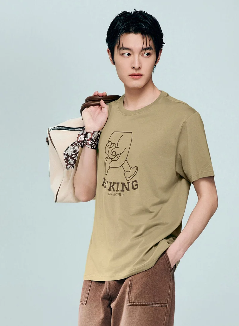 GIORDANO  Men's Crew neck Short Sleeve Print Tee | Online Exclusive for Men | Best Price UAE