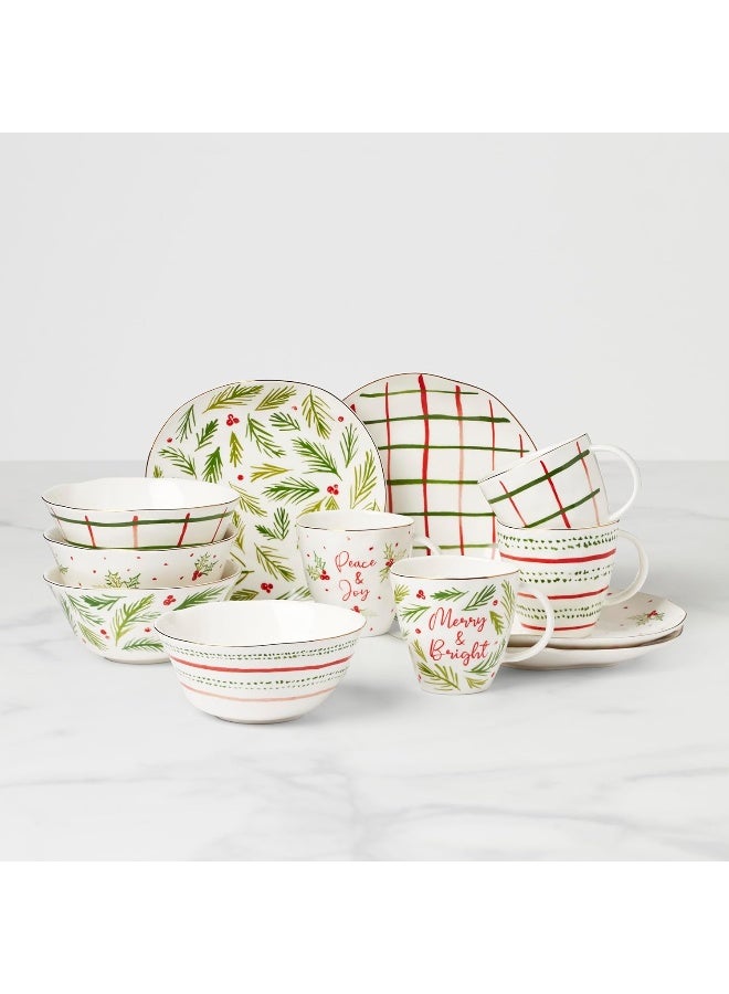LENOX Lenox 895258 Bayberry 12Piece Dessert Set Christmas Drinkware Holiday Hosting  - Image 2