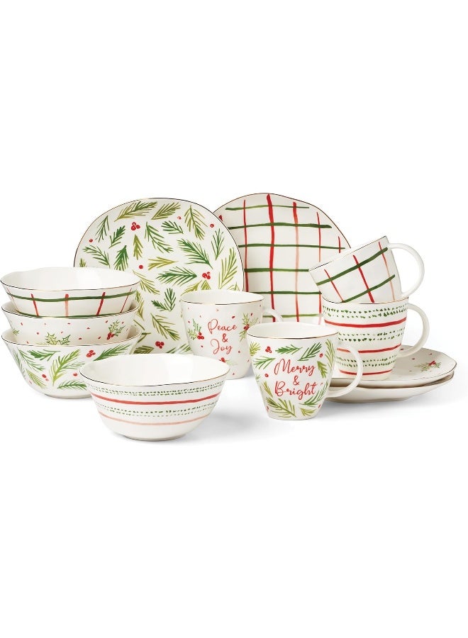 LENOX Lenox 895258 Bayberry 12Piece Dessert Set Christmas Drinkware Holiday Hosting  - Image 1
