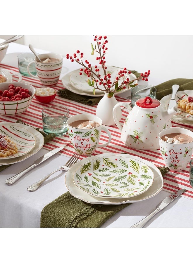 LENOX Lenox 895258 Bayberry 12Piece Dessert Set Christmas Drinkware Holiday Hosting  - Image 3