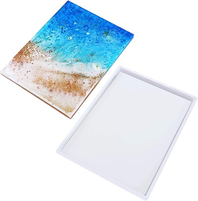ADOERE ADOERE Silicone Tray Molds for Epoxy Resin 14x19cm Large Epoxy Resin Casting Mold for DIY Crafts Serving Board
