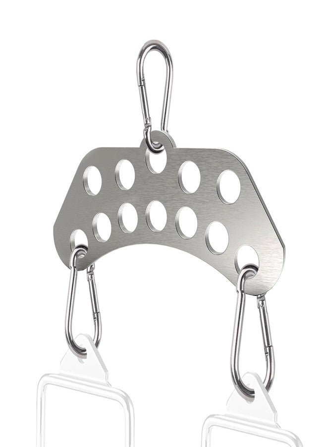 Lights Mountain Double to Single Adaptor Plate for Cable Pulley Machines, Durable Solid Stainless Steel with 3 Carabiners, Suitable for Dual Cable Machines LAT Pulldown, Shoulder & Biceps Exercises - Image 1