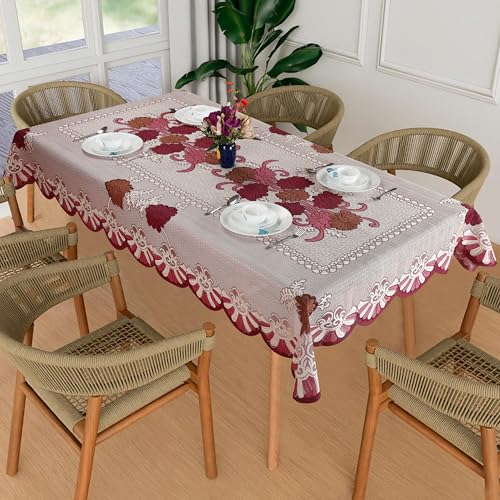 Homerz Premium 6-8 Seater Table Cloth, Soft and Durable Fabric (Blueberry mgold, 60x90 inch- 6-8 Seater) - Image 1