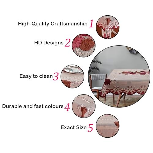 Homerz Premium 6-8 Seater Table Cloth, Soft and Durable Fabric (Blueberry mgold, 60x90 inch- 6-8 Seater) - Image 4
