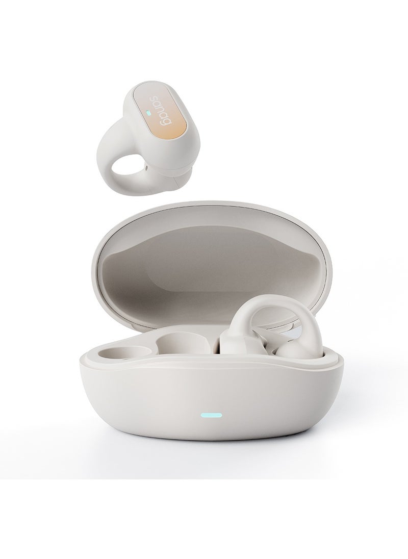 sanag Z51 Open Ear Headphones, Lightweight And Stable Clip-on Wireless Earbuds With Charging Case, Stylish Earbud And In-Ear Headphones Compatible With Iphone/samsung Phone For Men, Women, (White)  - Image 1