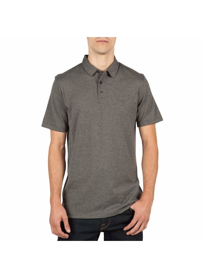 Volcom Men's Wowzer Modern Fit Cotton Polo Shirt, Stealth, X-Large - Image 1