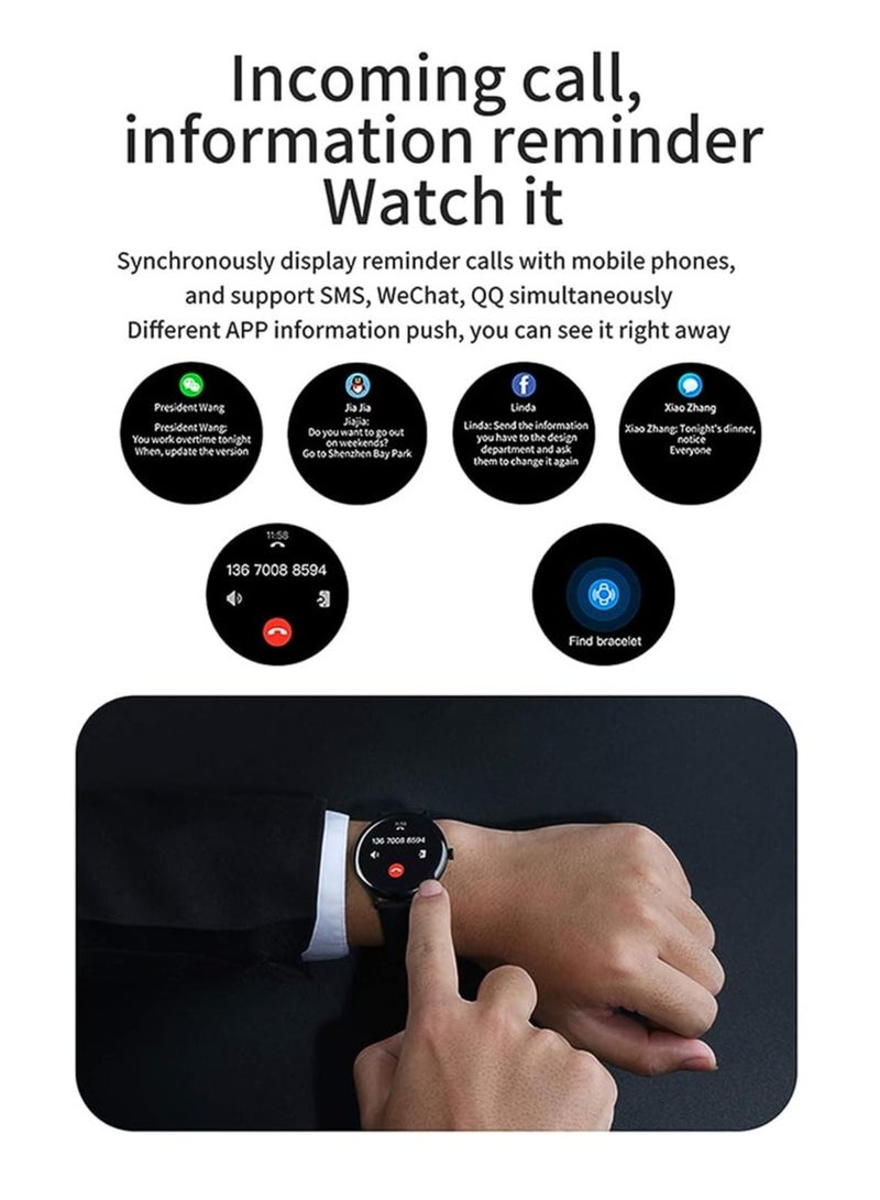 Unisex 1.28in TFT Screen, IP67 Waterproof, Heart Rate, Sleep, Blood Pressure Monitor, Fitness Tracker Smartwatch (Black, QW13) - Image 5