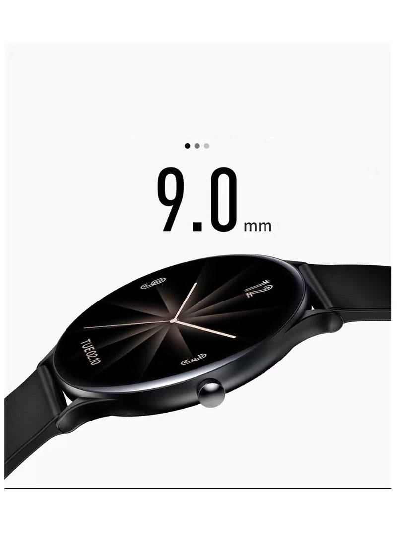 Unisex 1.28in TFT Screen, IP67 Waterproof, Heart Rate, Sleep, Blood Pressure Monitor, Fitness Tracker Smartwatch (Black, QW13) - Image 2