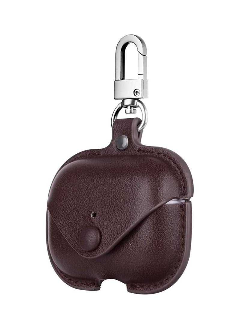 ELTRAZONE Genuine Leather Case Compatible with AirPods Pro Case, Protective Cover for Apple AirPods pro Case Headphones EarPods, Soft Leather Cover with Keychain Hook  - Image 1