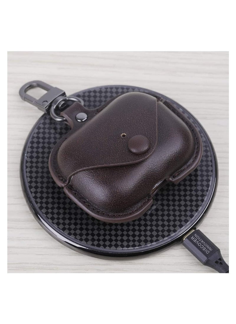 ELTRAZONE Genuine Leather Case Compatible with AirPods Pro Case, Protective Cover for Apple AirPods pro Case Headphones EarPods, Soft Leather Cover with Keychain Hook  - Image 3