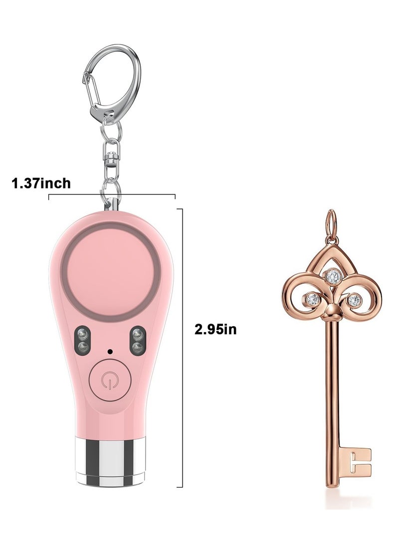 Excefore Personal Keychain Alarm for Women,Safety Alarm for Kids, Adults,Seniors,135DB Siren Alarm Self-Defense with Red and Blue Warming Lights,SOS Emergency Button and Strobe LED Flashlight, Pink  - Image 5