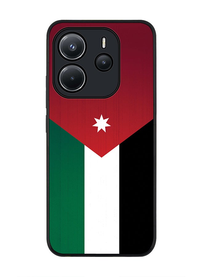 Stylizedd For Xiaomi Redmi Note 14 4G 4G Case,Slim fit Camera Protection, Shockproof Thin Phone cover  - Flag Of Jordan - Image 1