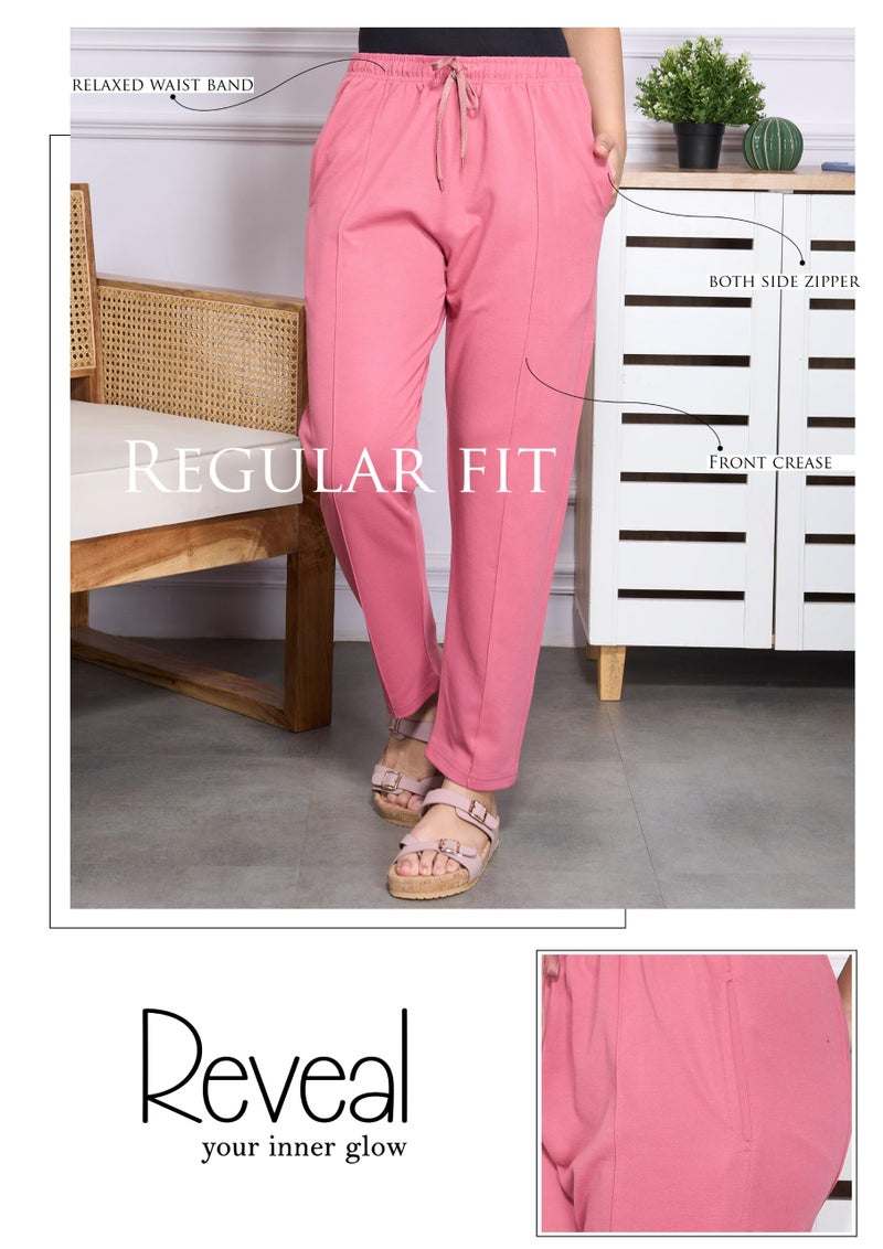CUPID Woman Plus Size Easy Cotton Track Pants, Comfortable Lower, Trouser, Joggers, Lounge Wear, Night n, Pajama, Travel Pant_Rouge_7XL - Image 3