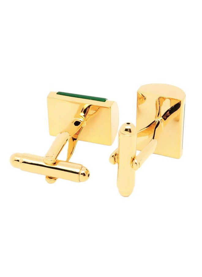 Jonwo Green Cat Eye Stone Cufflinks for Men Rectangle Opal Gemstone Men's Cuff Link Set for Wedding Shirt Party Business Birthday Anniversary Dress  - Image 4