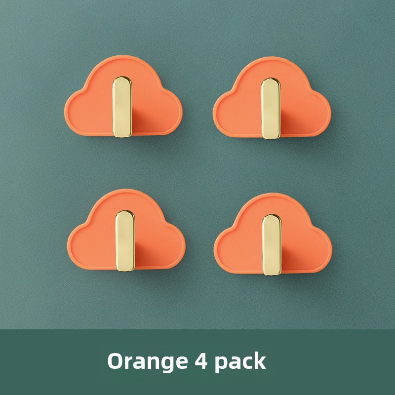 Cloud L-Shaped Wall Hooks No-Drill Adhesive Orange 