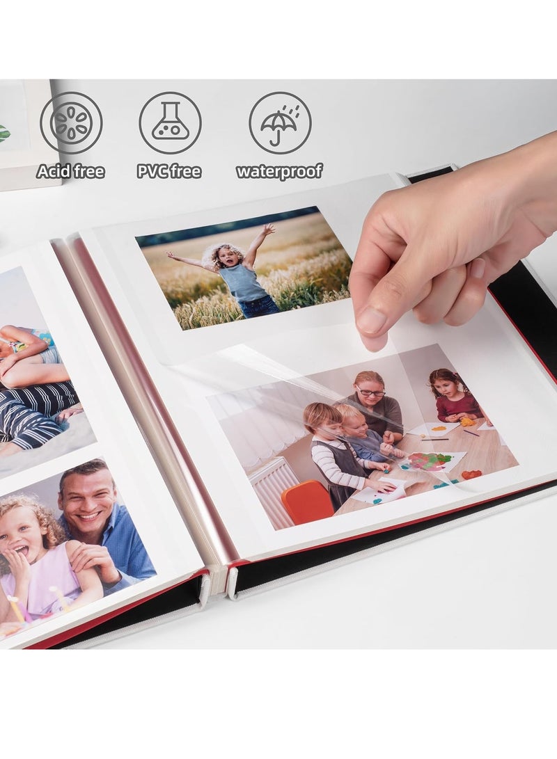 TRASSLE Large Photo Album Self Adhesive with Picture Display Window, DIY Scrapbook, 40 Pages Linen Cover Memory Book with Metallic Pen  - Image 3