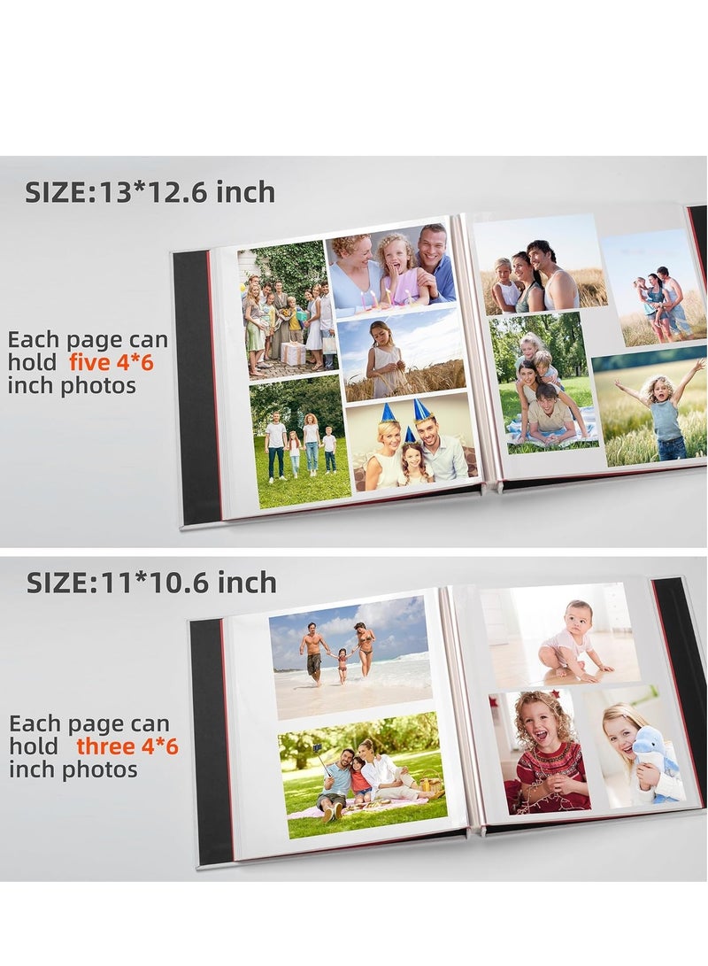 TRASSLE Large Photo Album Self Adhesive with Picture Display Window, DIY Scrapbook, 40 Pages Linen Cover Memory Book with Metallic Pen  - Image 2