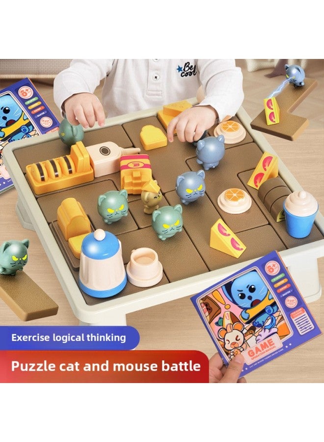 Cat And Mouse Battle Children's Educational Early Education Thinking Training Parent-Child Interactive Toys For Boys And Girls Aged 3-6-Color:Cat And Mouse Game-Deluxe Edition 【Foot Configuration】 English Color Box - Image 2