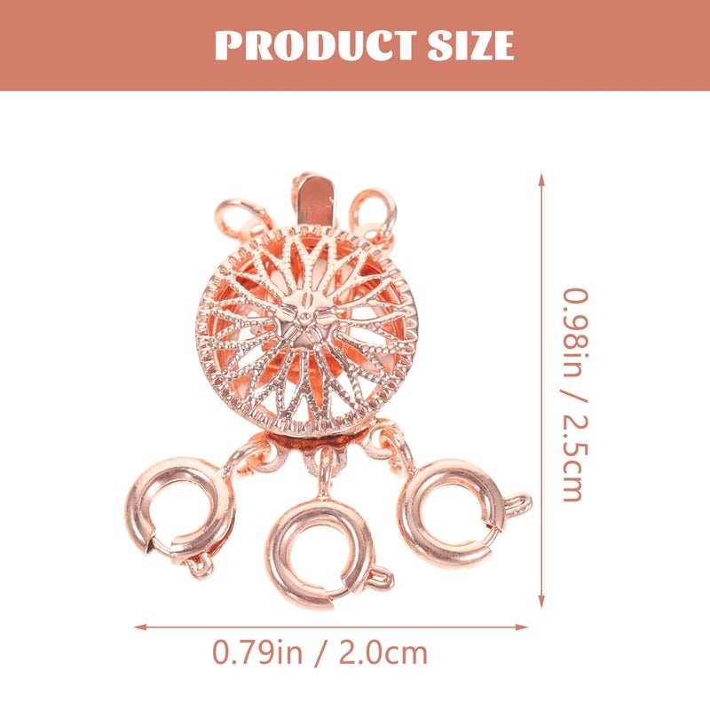 Sunflower Design Copper Triple Ring Clasp Hook For Stackable Necklaces And Bracelets - Image 3