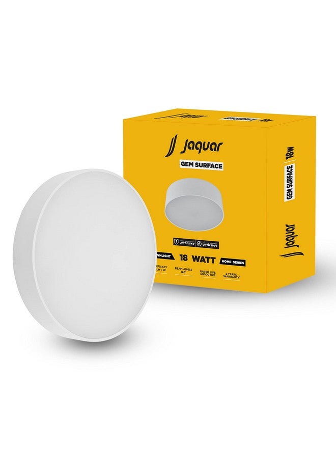 jaquar Jaquar 18W LED Gem Trimless Round Surface Mount Down Light | No False Ceiling Required | Warm Light(3000K) | (Pack of 1)  - Image 1
