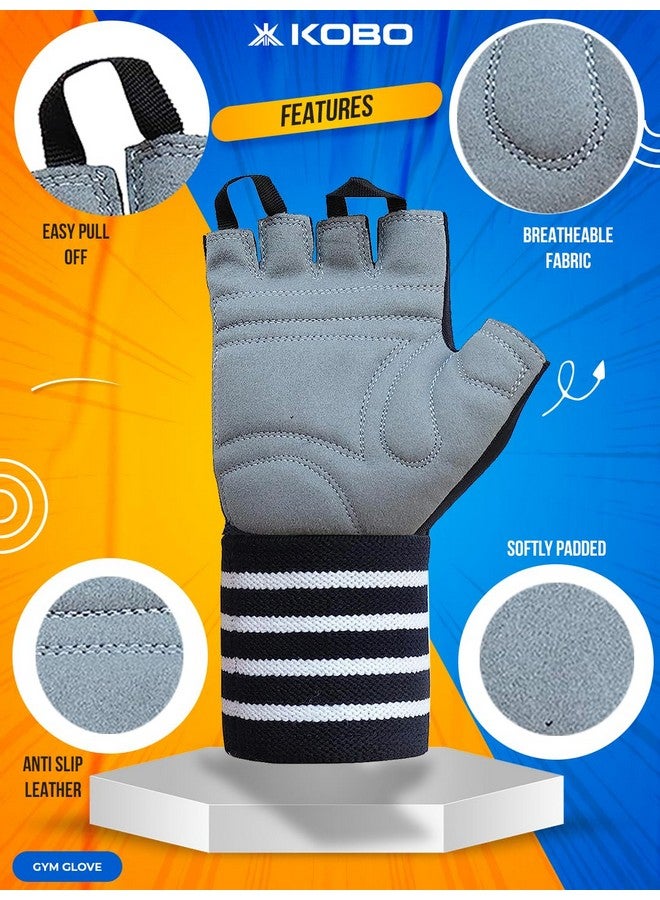 Kobo WTG-50-MEDIUM Weight Lifting Gym Gloves Hand Protector for Fitness Trainingmedium (Multi Colour) with Wrist Support - Image 4