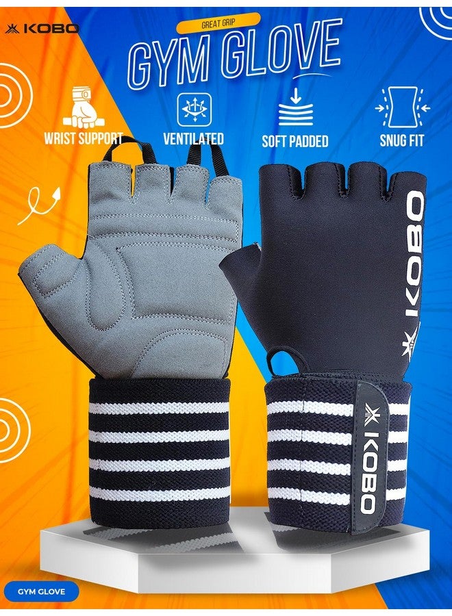 Kobo WTG-50-MEDIUM Weight Lifting Gym Gloves Hand Protector for Fitness Trainingmedium (Multi Colour) with Wrist Support - Image 3