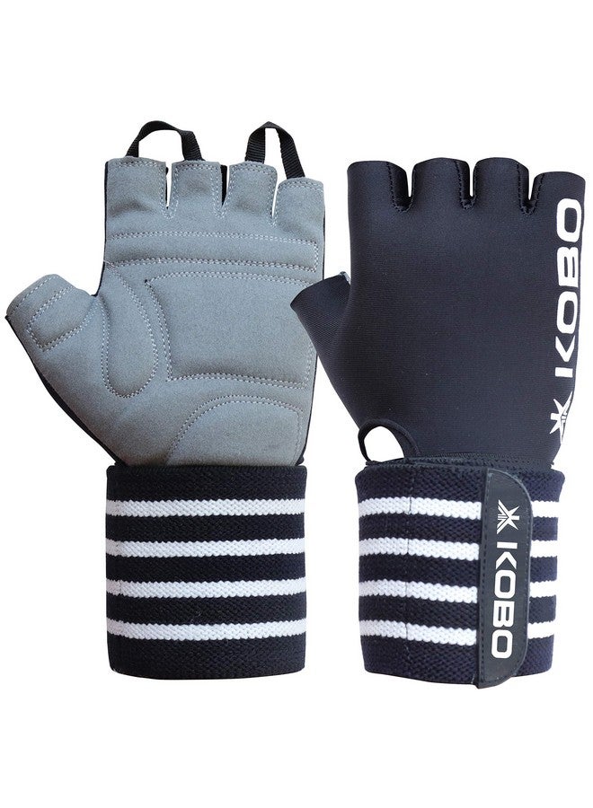 Kobo WTG-50-MEDIUM Weight Lifting Gym Gloves Hand Protector for Fitness Trainingmedium (Multi Colour) with Wrist Support - Image 1