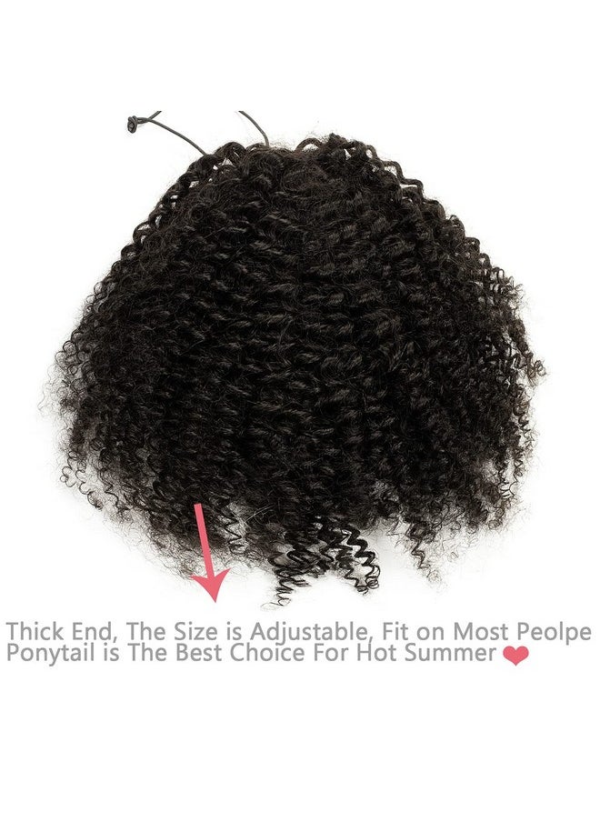 Loxxy - Kinky Curly Ponytail 3B 3C Real Virgin Remy Human Hair Kinky Ponytail Drawstring Ponytail For Black Women Natural Black Afro Kinky Curly Ponytail For Natural Hair Thick End 10Inch - Image 1