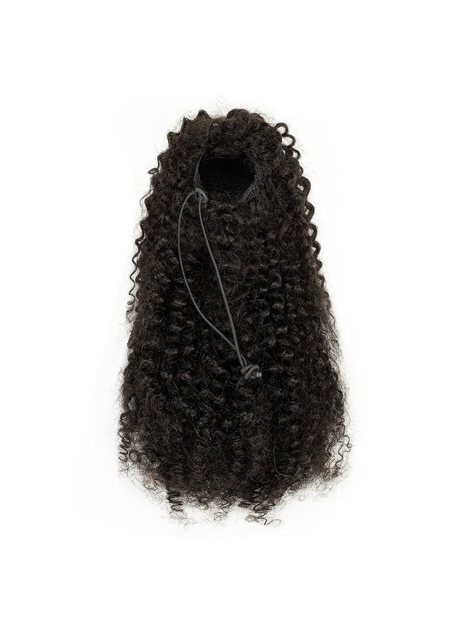 Loxxy - Kinky Curly Ponytail 3B 3C Real Virgin Remy Human Hair Kinky Ponytail Drawstring Ponytail For Black Women Natural Black Afro Kinky Curly Ponytail For Natural Hair Thick End 10Inch - Image 1