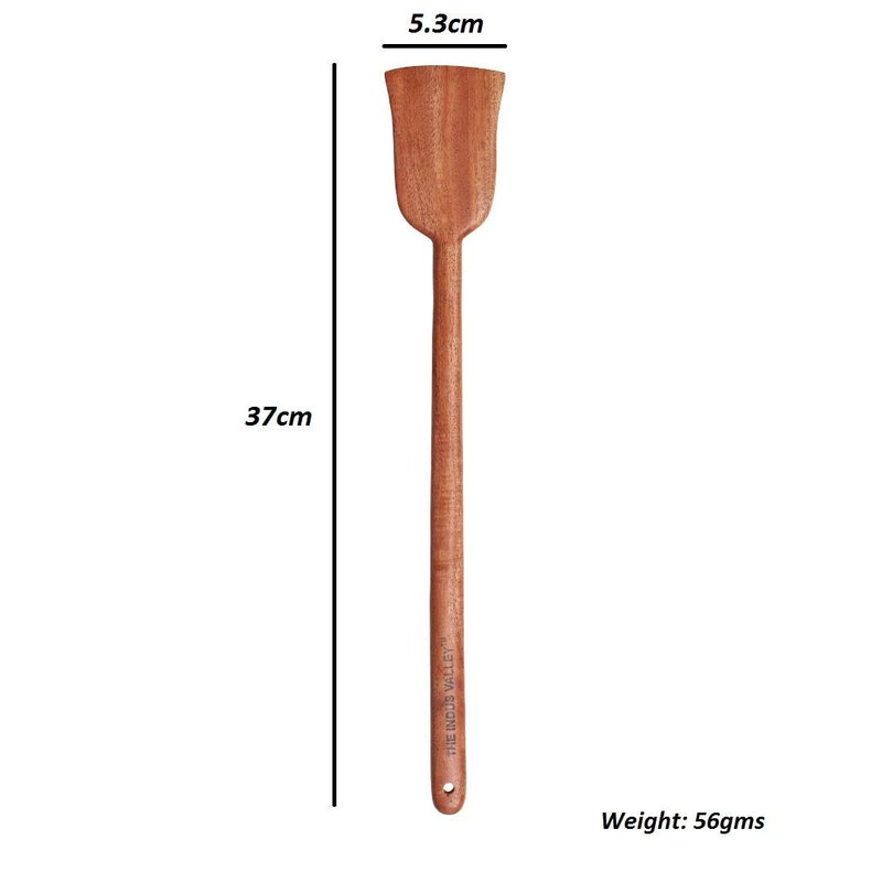 The Indus Valley The Indus Valley Neem Wood Compact FlipSpatulaLadle For Cooking DosaRotiChapati Kitchen Tools No Harmful Polish Naturally NonStick Handmade Set Of 6 23 Centimeters  - Image 3